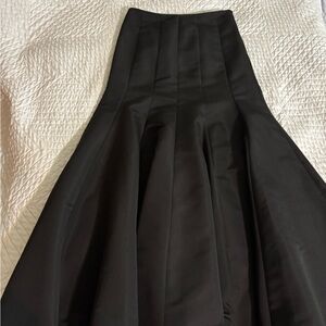 Ann Taylor Black Pleated Midi Skirt
